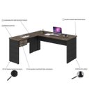 Ver imagem 4 de Escrivaninha Mesa Escritório em L 1,60x1,60M com 2 Gavetas Work30