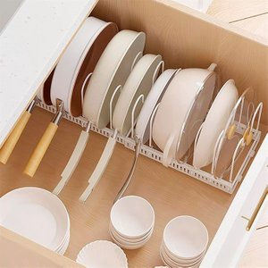 Base Rack Extensível para Panelas Frigideiras Tampas Branco