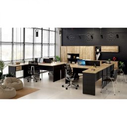 Escrivaninha Mesa Escritório em L 1,60x1,60M com 2 Gavetas Work30 - 6