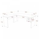 Ver imagem 3 de Escrivaninha Mesa Escritório em L 1,60x1,60M com 2 Gavetas Work30