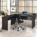Ver imagem 1 de Escrivaninha Mesa Escritório em L 1,60x1,60M com 2 Gavetas Work30