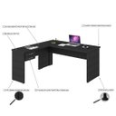 Ver imagem 4 de Escrivaninha Mesa Escritório em L 1,60x1,60M com 2 Gavetas Work30