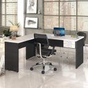 Ver imagem 1 de Escrivaninha Mesa Escritório em L 1,60x1,60M com 2 Gavetas Work30