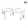 Mesa de Escritório em L Linha Industrial Metalon Tampo 40mm  - 2