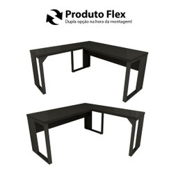 Mesa de Escritório em L Linha Industrial Metalon Tampo 40mm  - 4