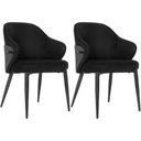 Ver imagem 1 de Kit 2 Cadeiras de Jantar Estofada Milano Design Italiano com Encosto Ergonômico - Preto/cinza