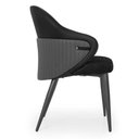 Ver imagem 5 de Kit 2 Cadeiras de Jantar Estofada Milano Design Italiano com Encosto Ergonômico - Preto/cinza