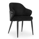 Ver imagem 3 de Kit 2 Cadeiras de Jantar Estofada Milano Design Italiano com Encosto Ergonômico - Preto/cinza