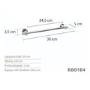 Ver imagem 3 de Toalheiro Inox 30 Cm - Kromus RD0104