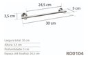 Ver imagem 3 de Toalheiro Inox 30 Cm - Kromus RD0104