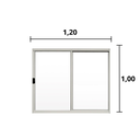 Ver imagem 2 de Janela de Correr  2 Folhas S/Grade Alumínio Branco 1.00 x 1.20 Linha Modular - Hale