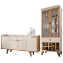 Ver imagem 1 de Cristaleira Adega Órfeo e Buffet Sinfonia H01 Off White/Cinamomo - Mpozenato