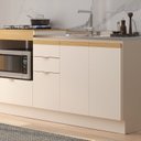 Ver imagem 1 de Balcao Pia com Balcao para Cooktop Ayla Yescasa Bege/Off White/Tauari Ambar