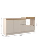 Ver imagem 4 de Balcao Pia com Balcao para Cooktop Ayla Yescasa Bege/Off White/Tauari Ambar