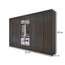Ver imagem 4 de Guarda-roupa Casal Odisseia 8 Portas 4 Gavetas com Espelho Onix - Panorama Móveis