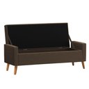 Ver imagem 2 de Recamier Bau Londres 1,20m Suede Marrom - Clique Decor