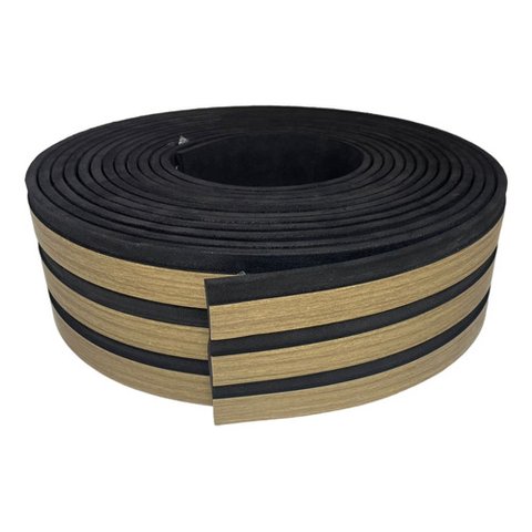 Eva Rodape Ripado Laminado Acabamento Madeirado Preto - 10m