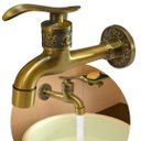 Ver imagem 1 de Torneira Banheiro Lavabo Oratorio Provençal Rustica Parede Latão Media Bronze - Modelo Braga