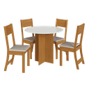 Ver imagem 2 de Conjunto Sala de Jantar Fidelitá Espanha 90cm com 4 Cadeiras