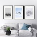 Ver imagem 1 de Kit 3 Quadros Grandes Inverno - 60x48cm:moldura Preta