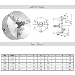 Placa para Torno com 3 Castanhas Universal 80mm - 4