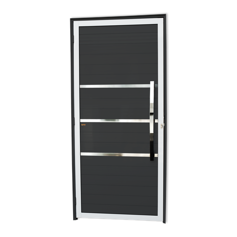 Porta Alumínio Lambril Evolution c/Puxador D.Mix Preto 90 Brimak