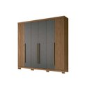 Ver imagem 6 de Guarda Roupa 6 Portas e 4 Gavetas C- Pés Buriti Jatoba-grafitte - Santos Andirá