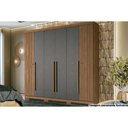 Ver imagem 1 de Guarda Roupa 6 Portas e 4 Gavetas C- Pés Buriti Jatoba-grafitte - Santos Andirá