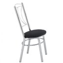 Ver imagem 2 de Conjunto Mesa 8 Cadeiras Cromado Moveis Preto