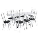 Ver imagem 1 de Conjunto Mesa 8 Cadeiras Cromado Moveis Preto