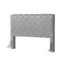 Ver imagem 2 de Cabeceira Cama Box King 1,93m Estofada Capri Linho Cinza