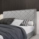 Ver imagem 1 de Cabeceira Cama Box King 1,93m Estofada Capri Linho Cinza