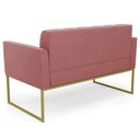 Ver imagem 7 de Sofá Namoradeira Base Industrial Dourado Ana Suede Rosê - Ibiza