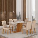 Ver imagem 2 de Conjunto 6 Cadeiras de Jantar em MDF Miami Yescasa Marrom/Freijó/Palha