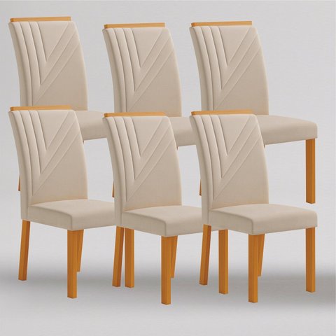 Conjunto 6 Cadeiras de Jantar em Mdf Miami Yescasa