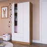 Quarto Infantil com Berço, Cômoda e Roupeiro Marrom e Branco Aconchego Completa Móveis - 5