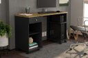 Ver imagem 2 de Mesa / Escrivaninha para Computador Mi com Rodízios Cor Preto / Nature