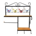 Ver imagem 4 de Prateleira de Cozinha Rustica com Porta Papel Toalha Modelo Galinha