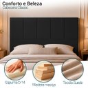 Ver imagem 2 de Cabeceira Classic Casal 140cm para Quarto Cama Decorativa Moderna Elegante Suede Preto