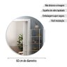 Espelho Decorativo Redondo Lapidado 60cm diâmetro Moderno - com suporte para fixação - 3