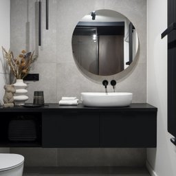 Espelho Decorativo Redondo Lapidado 60cm diâmetro Moderno - com suporte para fixação - 4