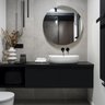 Espelho Decorativo Redondo Lapidado 60cm diâmetro Moderno - com suporte para fixação - 4