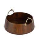 Ver imagem 1 de Centro de Mesa Decorativo em Madeira com Alça em Metal Dourado 30cm 22089g Mart