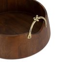 Ver imagem 2 de Centro de Mesa Decorativo em Madeira com Alça em Metal Dourado 30cm 22089g Mart