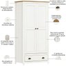Guarda Roupa Solteiro 2 Portas 1 Gaveta Madeira Maciça Mazzaro F06 Branco Freijó - Lyam Decor - 4