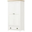 Ver imagem 7 de Guarda Roupa Solteiro 2 Portas 1 Gaveta Madeira Maciça Mazzaro F06 Branco Freijó - Lyam Decor