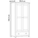 Ver imagem 6 de Guarda Roupa Solteiro 2 Portas 1 Gaveta Madeira Maciça Mazzaro F06 Branco Freijó - Lyam Decor
