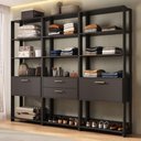 Ver imagem 4 de Guarda-roupa Closet Modulado Texas 2 Portas 2 Gavetas 219cm Multimóveis Mp4793 Preto