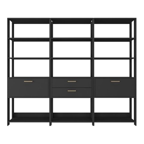 Guarda-roupa Closet Modulado Texas 2 Portas 2 Gavetas 219cm Multimóveis Mp4793 Preto