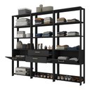 Ver imagem 3 de Guarda-roupa Closet Modulado Texas 2 Portas 2 Gavetas 219cm Multimóveis Mp4793 Preto